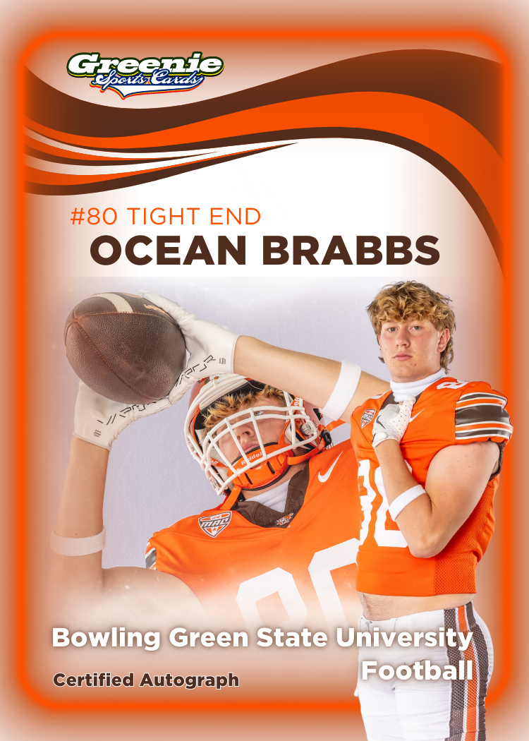 OCEAN BRABBS Certified Autograph Trading Card 2025 Greenie Sports Cards NIL Trading Card Pre-Sale