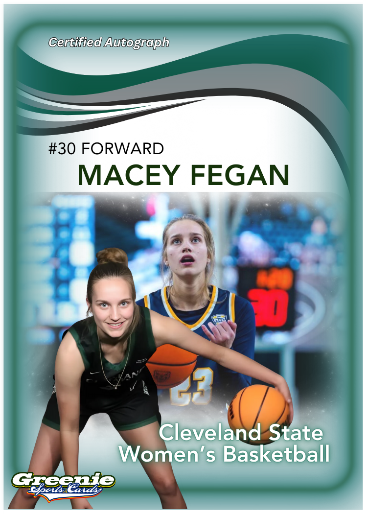MACEY FEGAN Certified Autograph Trading Card 2024 Greenie Sports Cards NIL Trading Card
