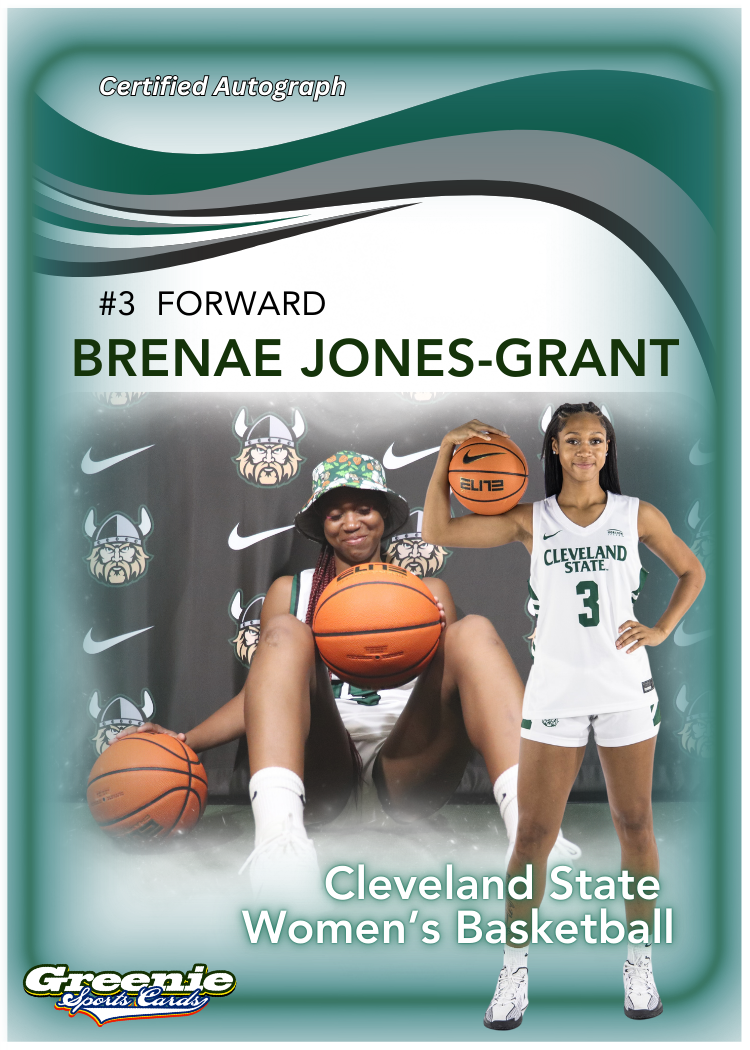 BRENAE JONES-GRANT Certified Autograph Trading Card 2024 Greenie Sports Cards NIL Trading Card