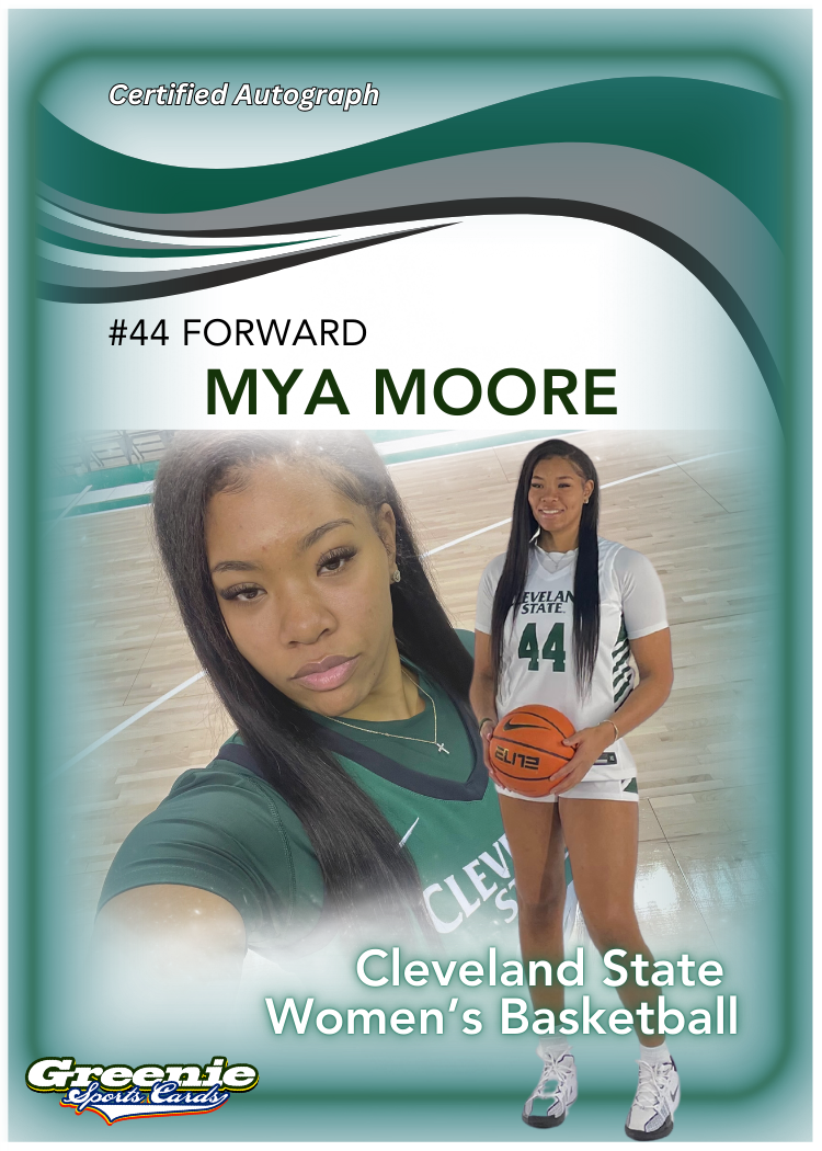MYA MOORE Certified Autograph Trading Card 2024 Greenie Sports Cards NIL Trading Card