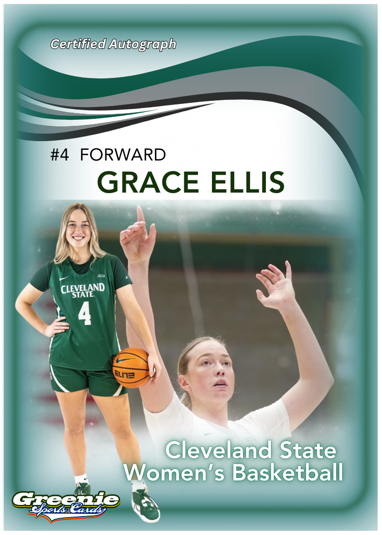 GRACE ELLIS Certified Autograph Trading Card 2024 Greenie Sports Cards NIL Trading Card