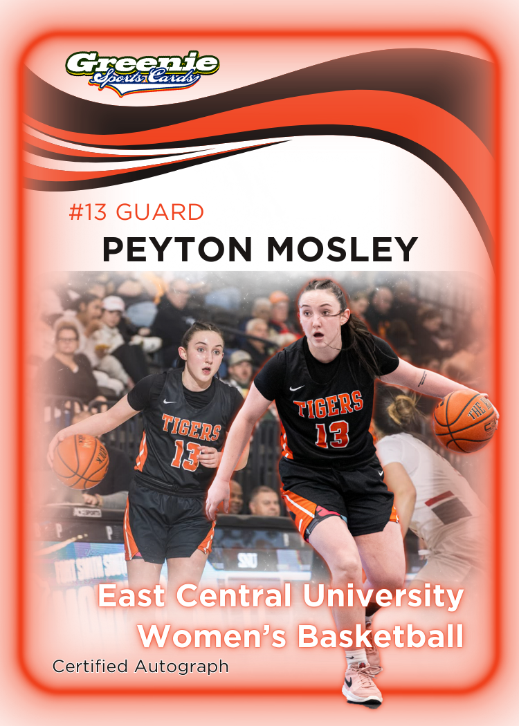 PEYTON MOSLEY Certified Autograph Trading Card 2025 Greenie Sports Cards NIL Trading Card