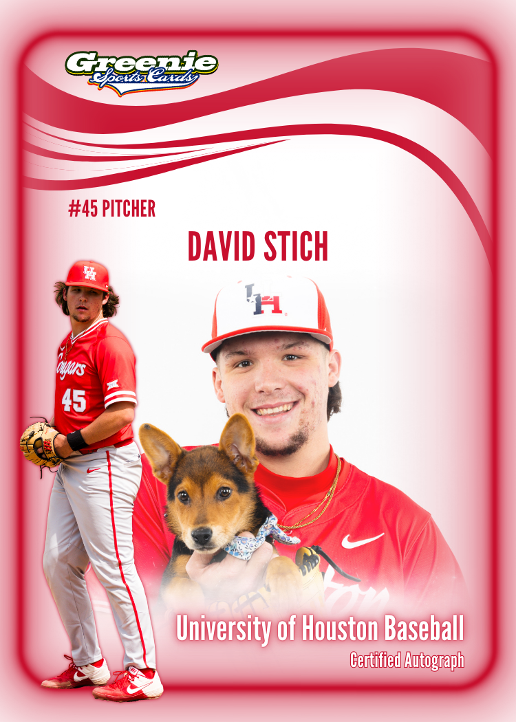 DAVID STICH Certified Autograph Trading Card 2025 Greenie Sports Cards NIL Trading Card Pre-Sale
