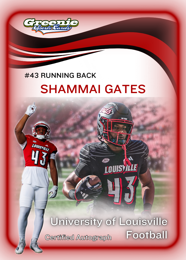 SHAMMAI GATES Certified Autograph Trading Card 2025 Greenie Sports Cards NIL Trading Card Pre-Sale