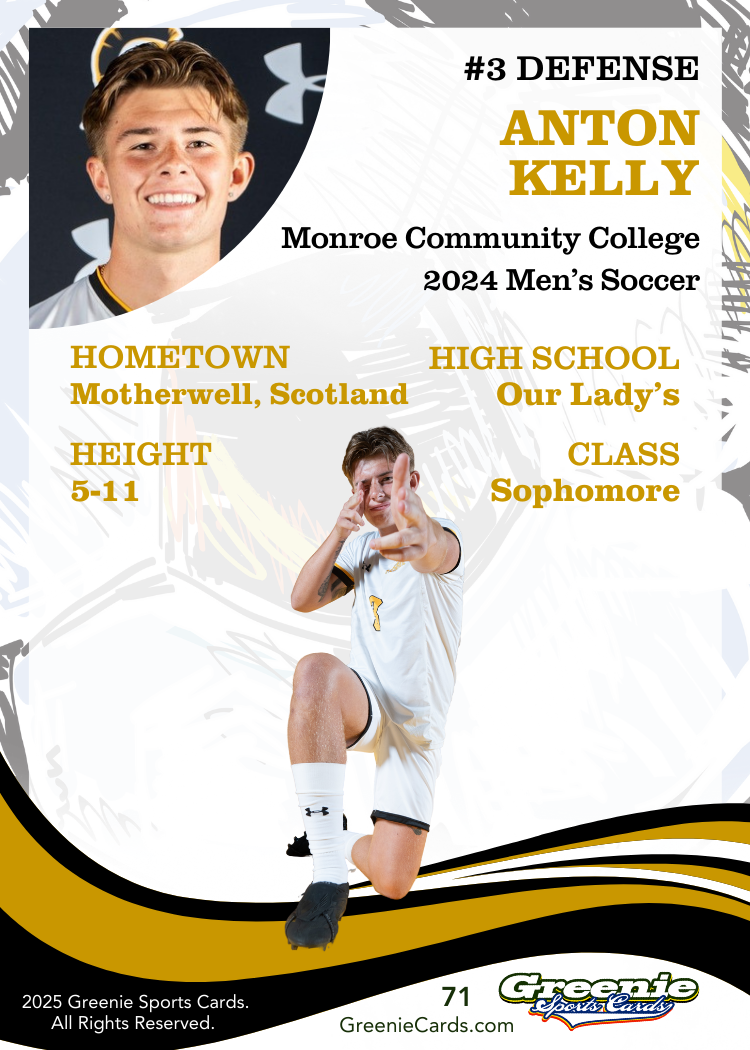 ANTON KELLY Certified Autograph Trading Card 2025 Greenie Sports Cards NIL Trading Card PRE-SALE