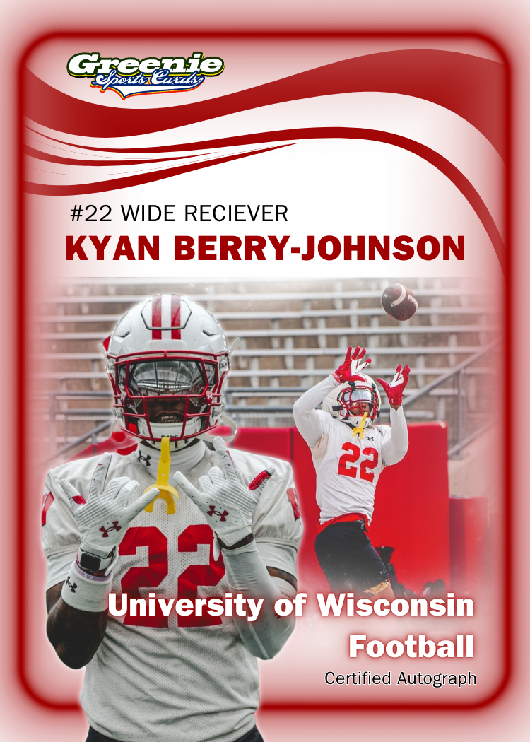 KYAN BERRY-JOHNSON Certified Autograph Trading Card 2025 Greenie Sports Cards NIL Trading Card Pre-Sale
