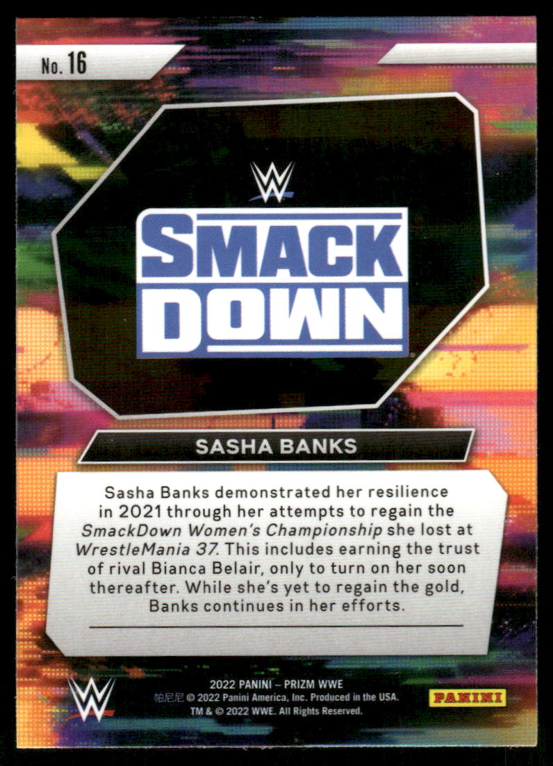 A20 SASHA BANKS 2022 PRIZM WWE NEXT LEVEL WRESTLING DIVA #16