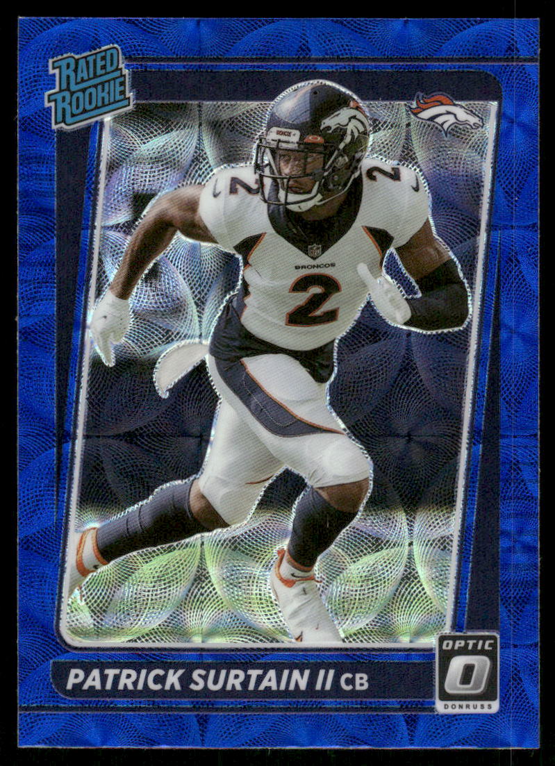 A37 PATRICK SURTAIN RC 2021 OPTIC RATED ROOKIE BLUE CIRCLES REFRACTOR #244 BRONCOS