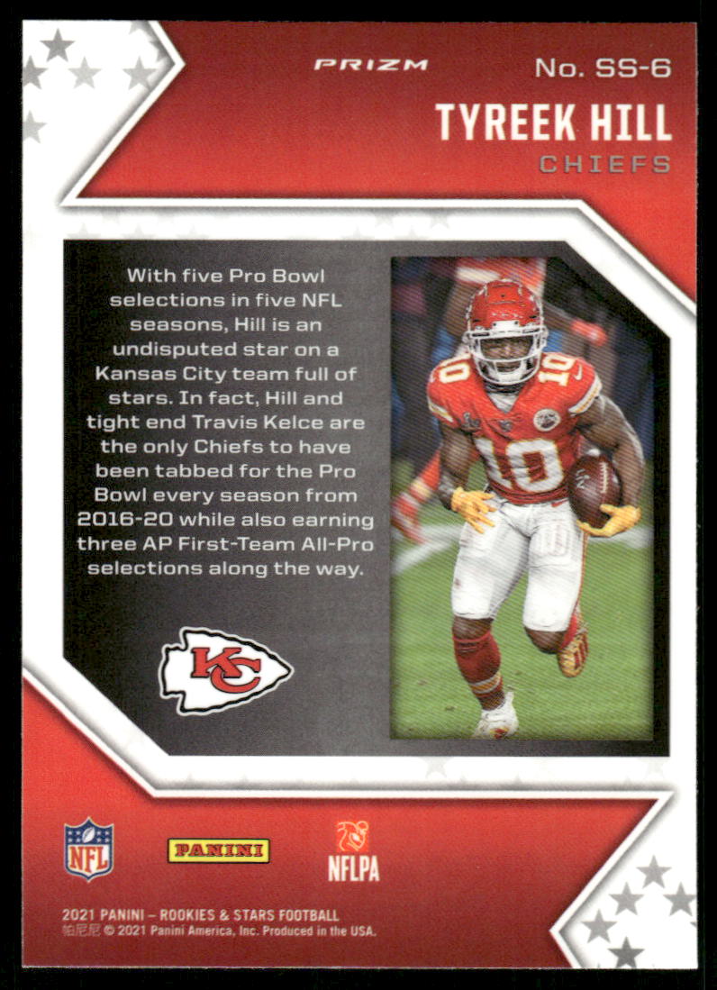 A143 TYREEK HILL 2021 ROOKIES & STARS STAR STUDDED REFRACTOR SS-6 CHIEFS