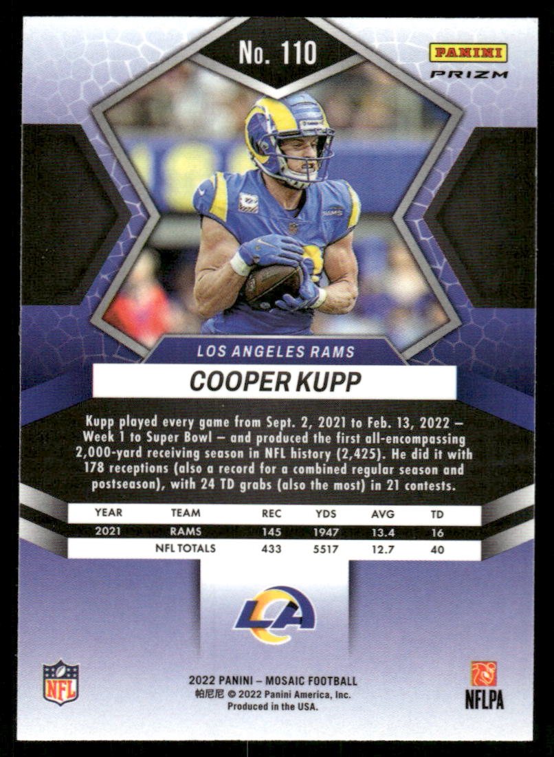 A151 COOPER KUPP 2022 PANINI MOSAIC ORANGE REFRACTOR #110 RAMS