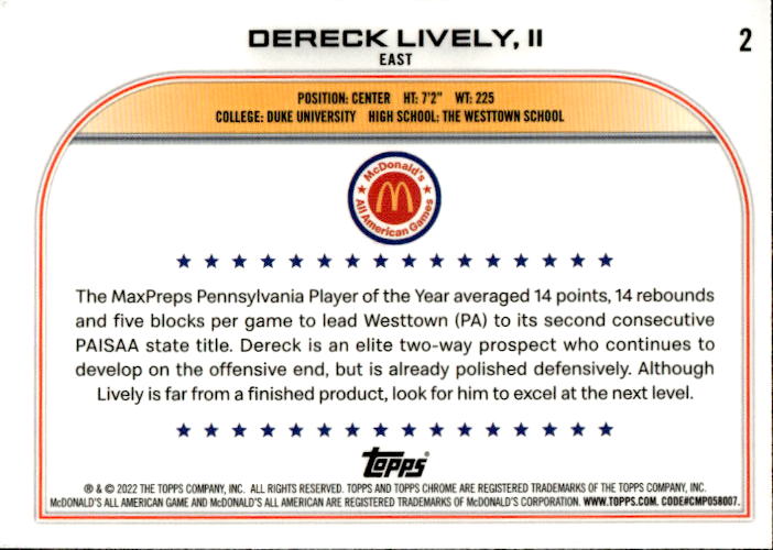 A158 ASHLYN WATKINS 2023 TOPPS CHROME MCDONALD'S ALL AMERICAN #84 SOUTH CAROLINA (Copy)