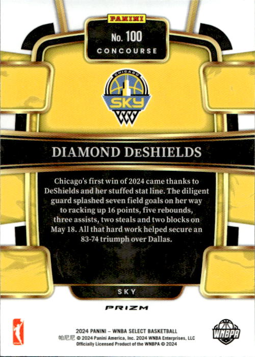 A210 DIAMOND DESHIELDS 2024 SELECT PINK CRACKED ICE PRIZM REFRACTOR #100 SKY