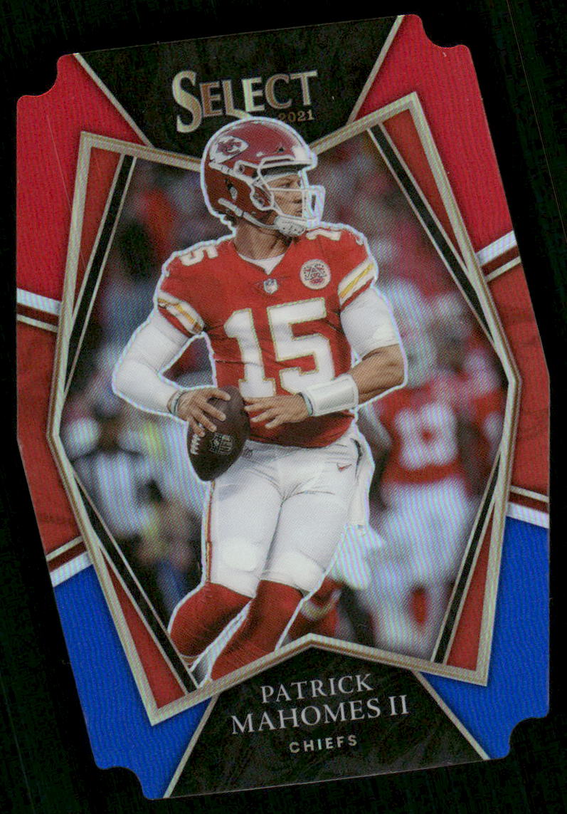 5A14 PATRICK MAHOMES 2021 SELECT RED & BLUE DIE CUT REFRACTOR PREMIER LEVEL #102 CHIEFS