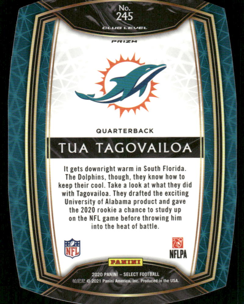 5A19 TUA TAGOVAILOA RC 2020 SELECT LIGHT BLUE DIE CUT REFRACTOR CLUB LEVEL #245 DOLPHINS