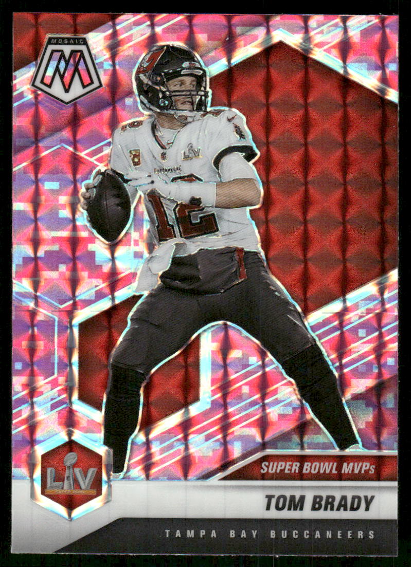 5A24 TOM BRADY 2021 MOSAIC SUPER BOWL MVPS PINK REFRACTOR #285 BUCCANEERS