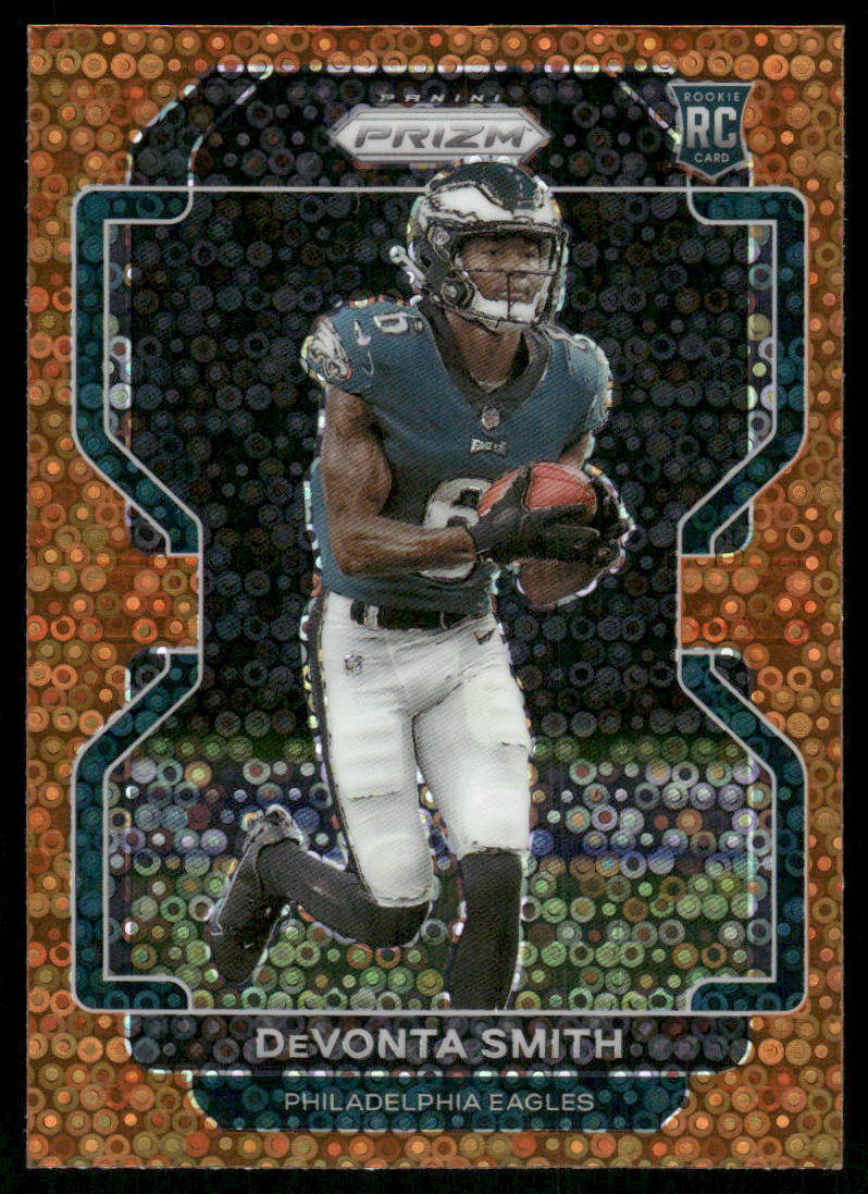5A30 DEVONTA SMITH RC 2021 PRIZM ORANGE DISCO REFRACTOR #335 EAGLES