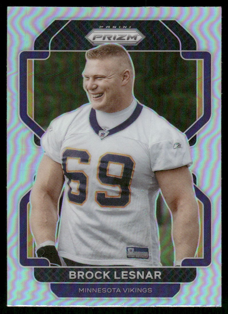 5A34 BROCK LESNAR 2021 PRIZM SILVER REFRACTOR #134 VIKINGS