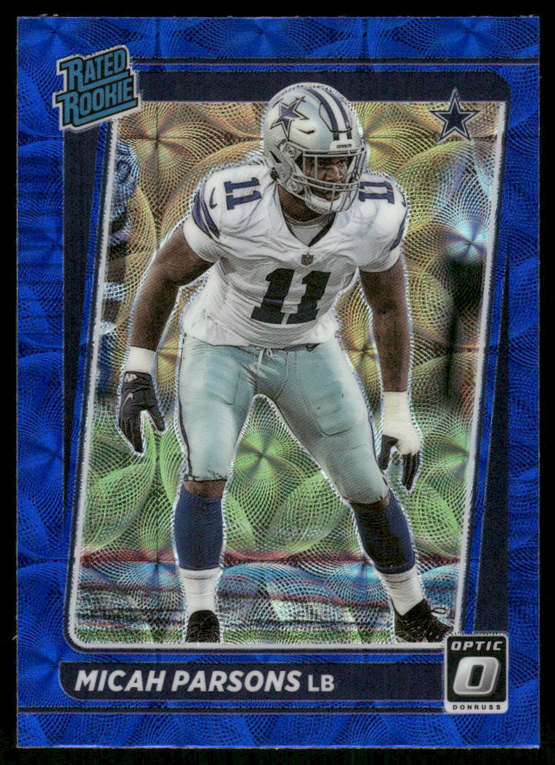 5A35 MICAH PARSONS 20212 OPTIC RATED ROOKIE BLUE SCOPE REFRACTOR #245 COWBOYS