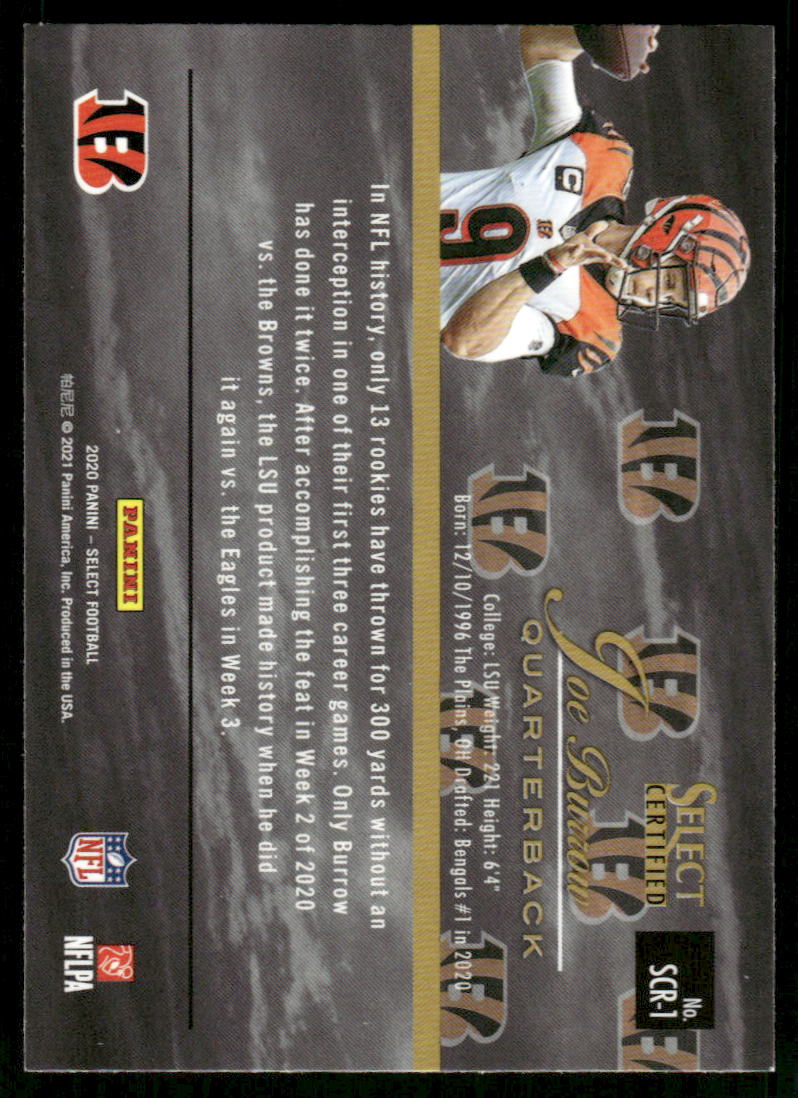 5A40 JOE BURROW RC 2020 SELECT CERTIFIED SCR-1 BENGLAS