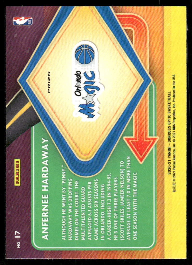 A387 ANFERNEE HARDAWAY 2020-21 OPTIC EXPRESS LAKE HOLO PRIZM #17 MAGIC