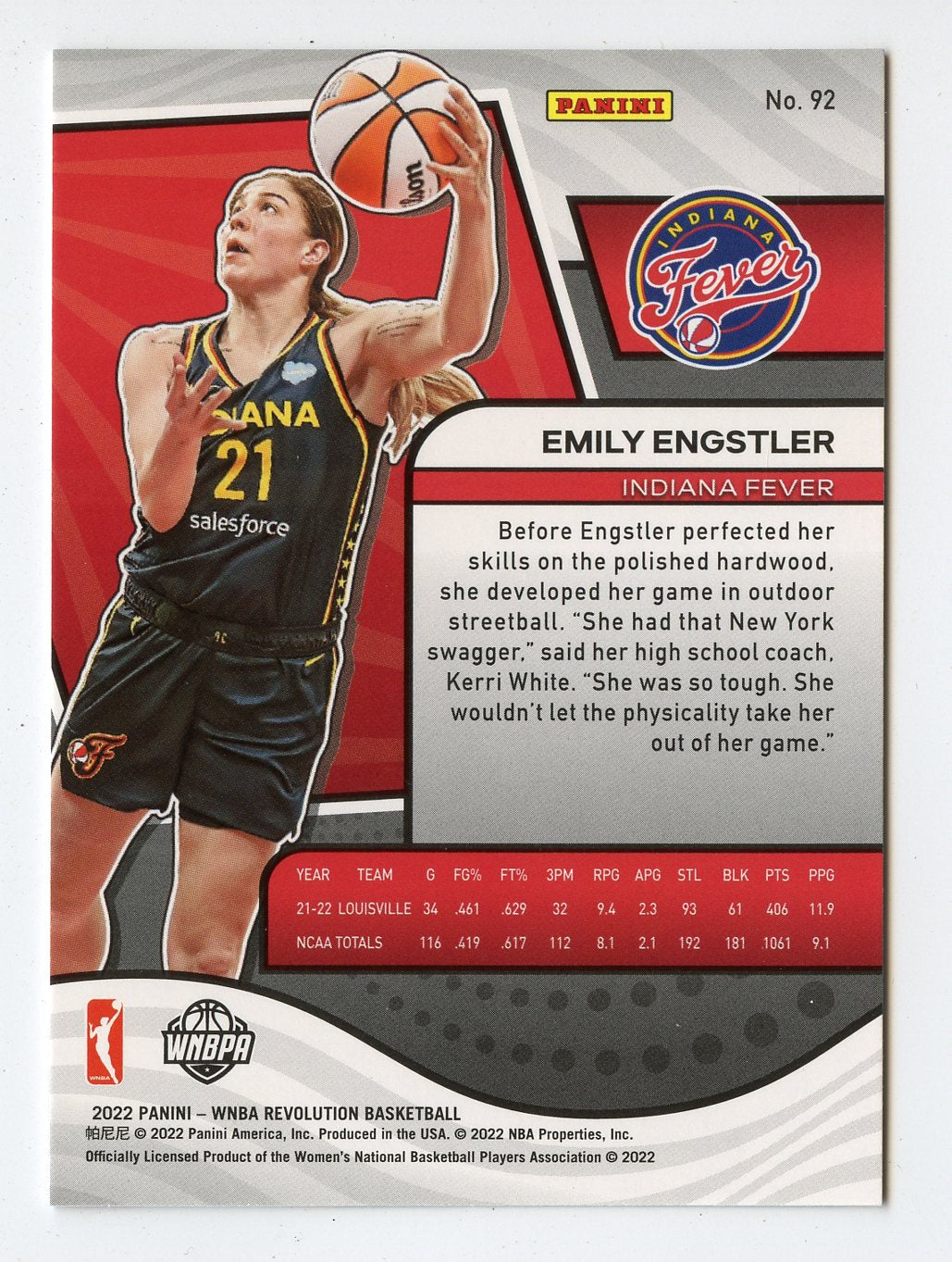 A298 EMILY ENGSTLER RC 2022 REVOLUTION #92 FEVER