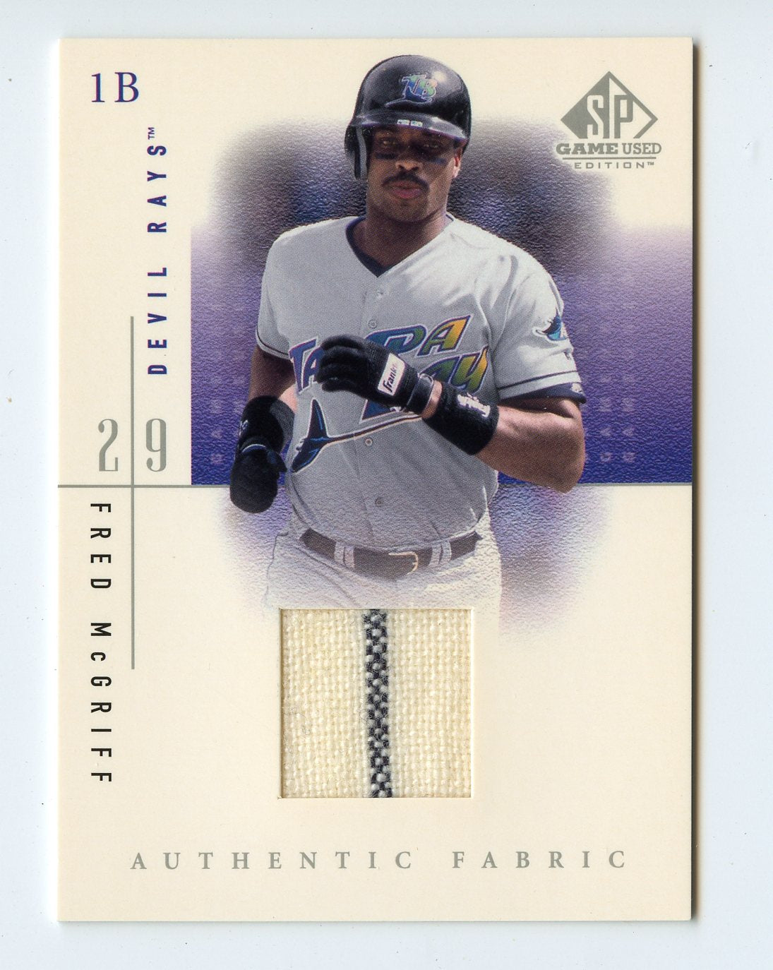 5A5 FRED MCGRIFF GAME WORN JERSEY 2001 SP GAME USED FABRIC RAYS