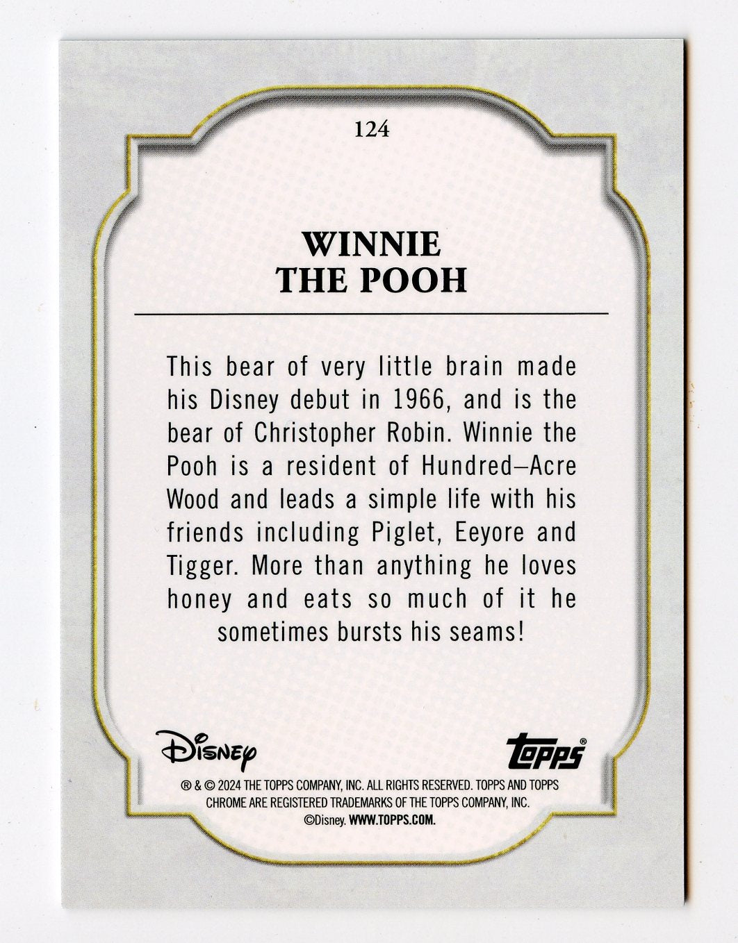WINNIE THE POOH 2024 TOPPS CHROME DISNEY #124