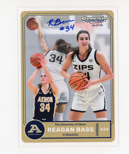 REAGAN BASS Certified Autograph Trading Card Akron Zips /50