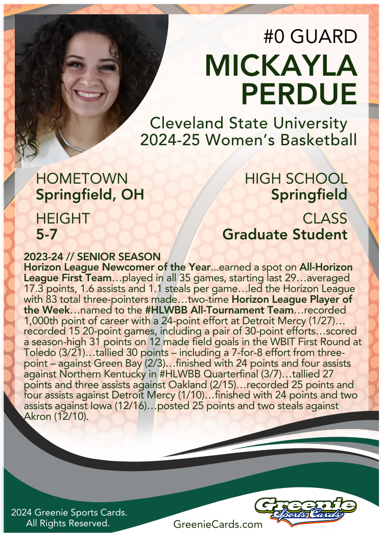 MICKAYLA PERDUE Certified Autograph Trading Card (PRE-ORDER)