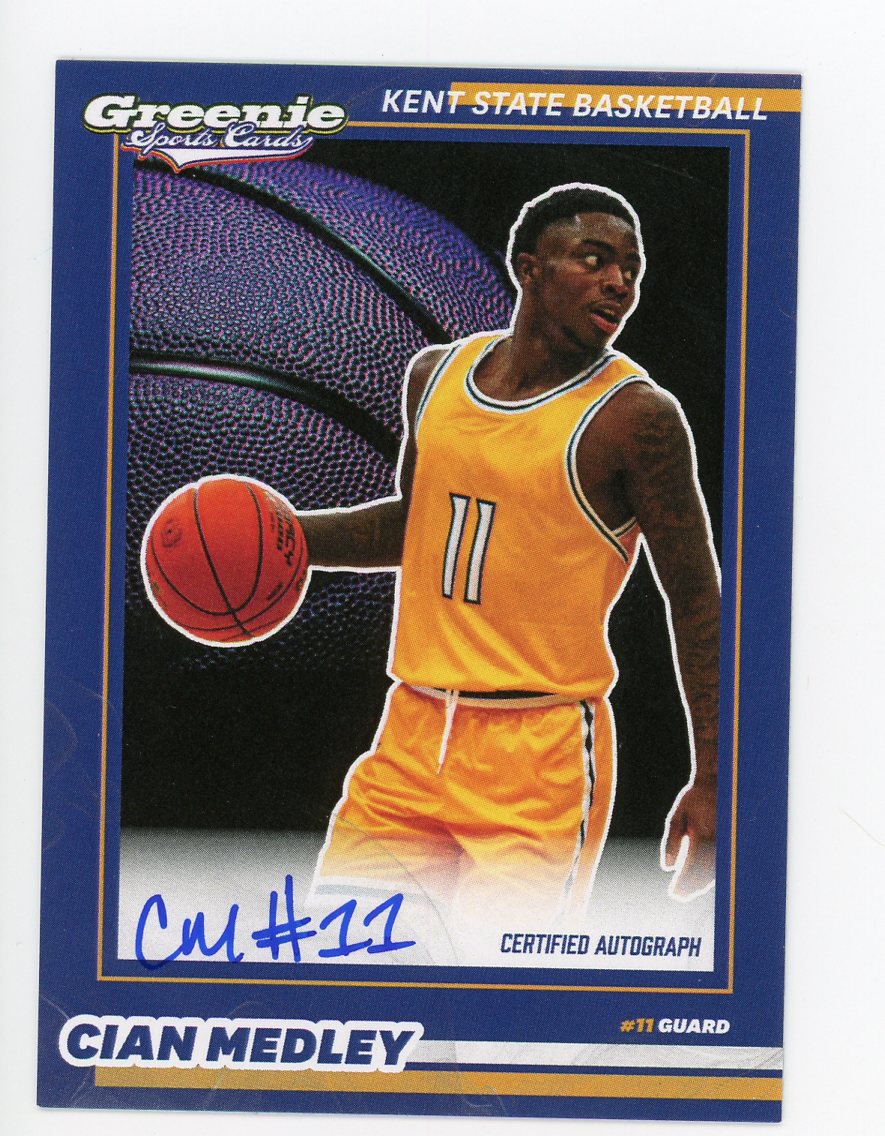 CIAN MEDLEY Certified Autograph Trading Card 2025-26 Greenie Sports Cards NIL Trading Card