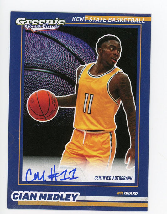 CIAN MEDLEY Certified Autograph Trading Card 2025-26 Greenie Sports Cards NIL Trading Card