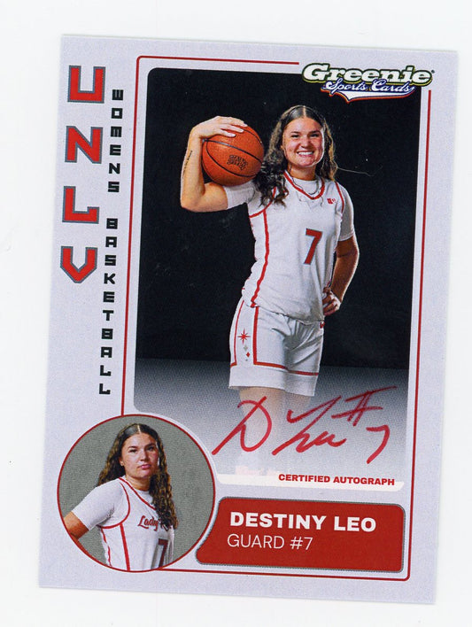 DESTINY LEO Certified Autograph Trading Card 2025-26 Greenie Sports Cards NIL Trading Card