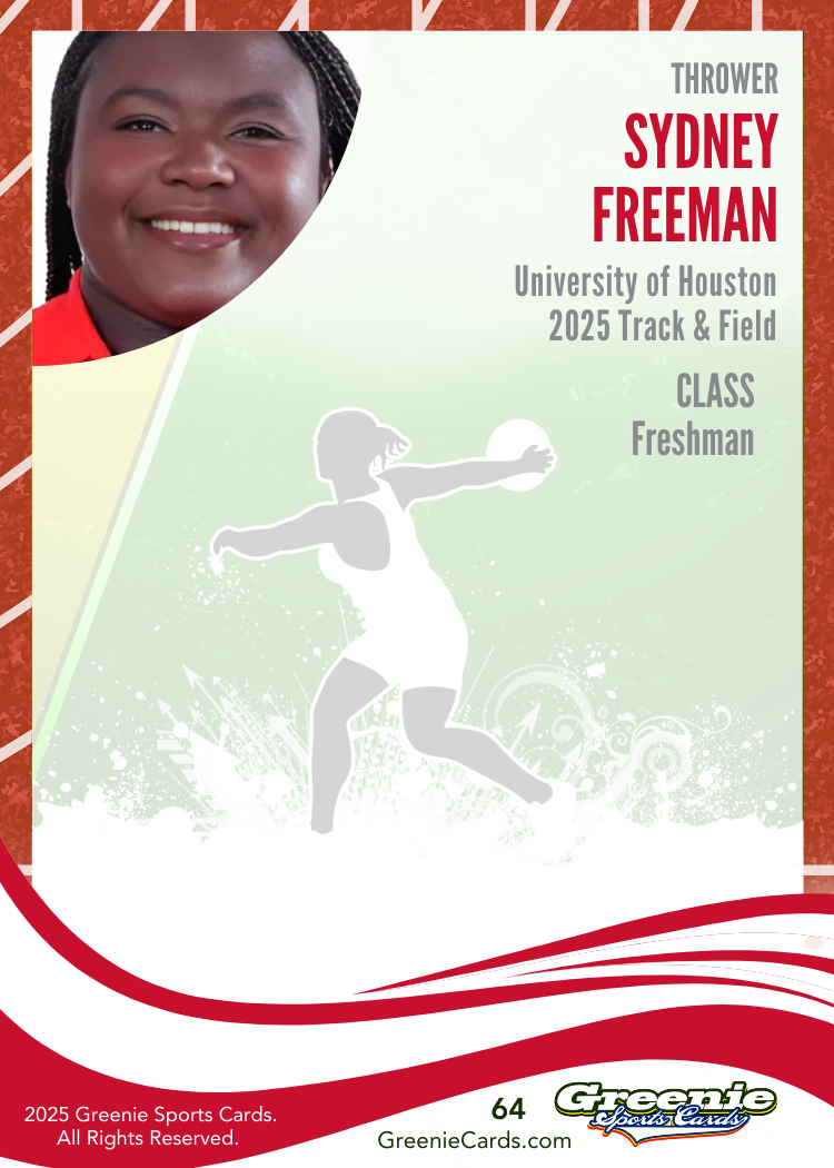 SYDNEY FREEMAN Certified Autograph Trading Card 2025 Greenie Sports Cards NIL Trading Card Pre-Sale