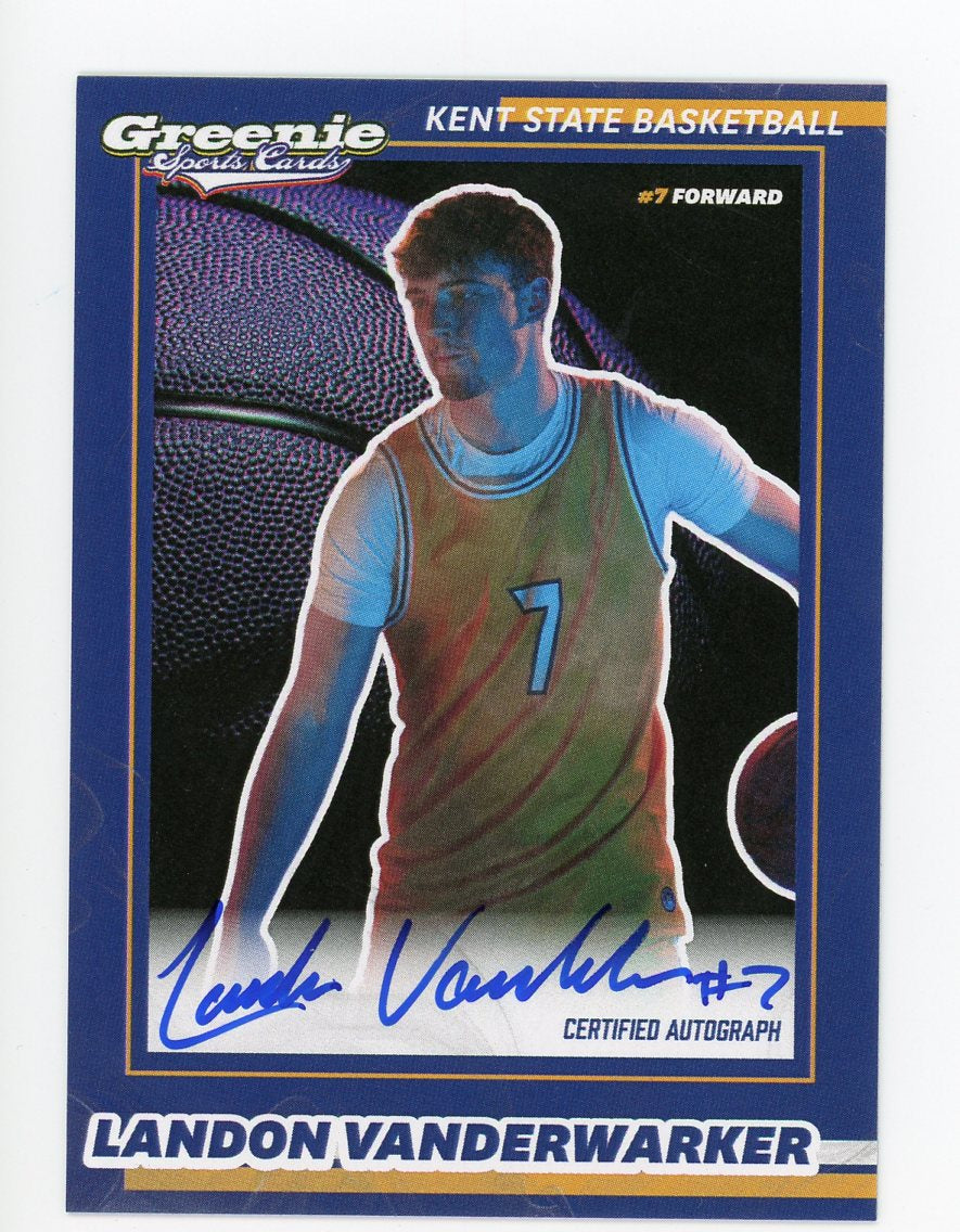 LANDON VANDERWARKER Certified Autograph Trading Card 2025-26 Greenie Sports Cards NIL Trading Card