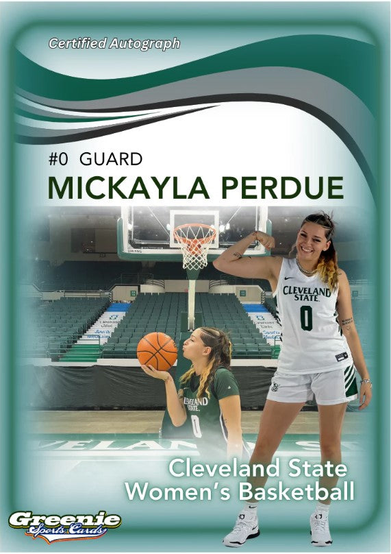 MICKAYLA PERDUE Certified Autograph Trading Card 2024 Greenie Sports Cards NIL Trading Card