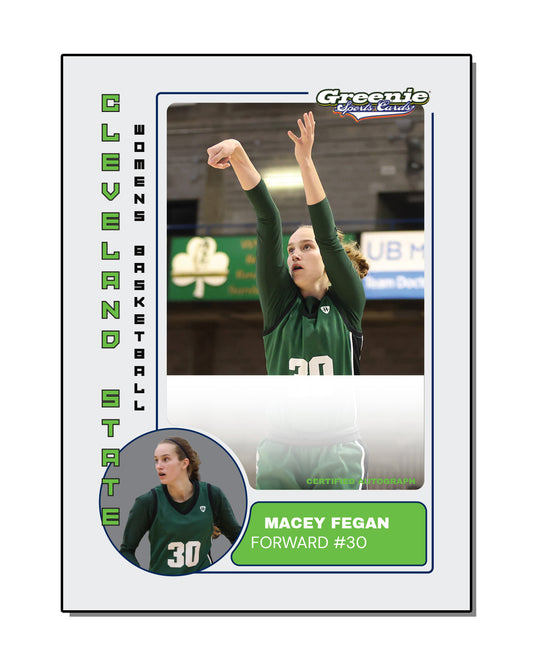 MACEY FEGAN Certified Autograph Trading Card 2025-26 Greenie Sports Cards NIL Trading Card PRESALE