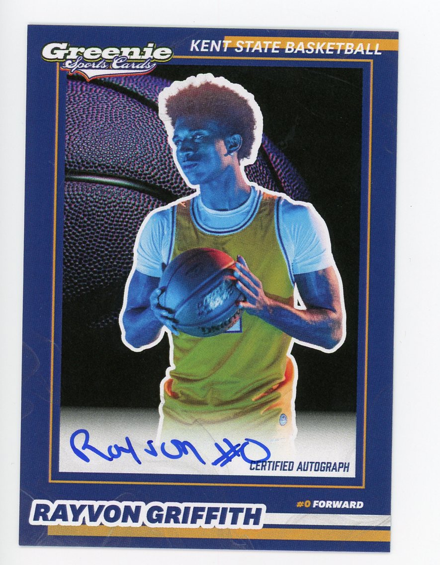 RAYVON GRIFFITH Certified Autograph Trading Card 2025-26 Greenie Sports Cards NIL Trading Card