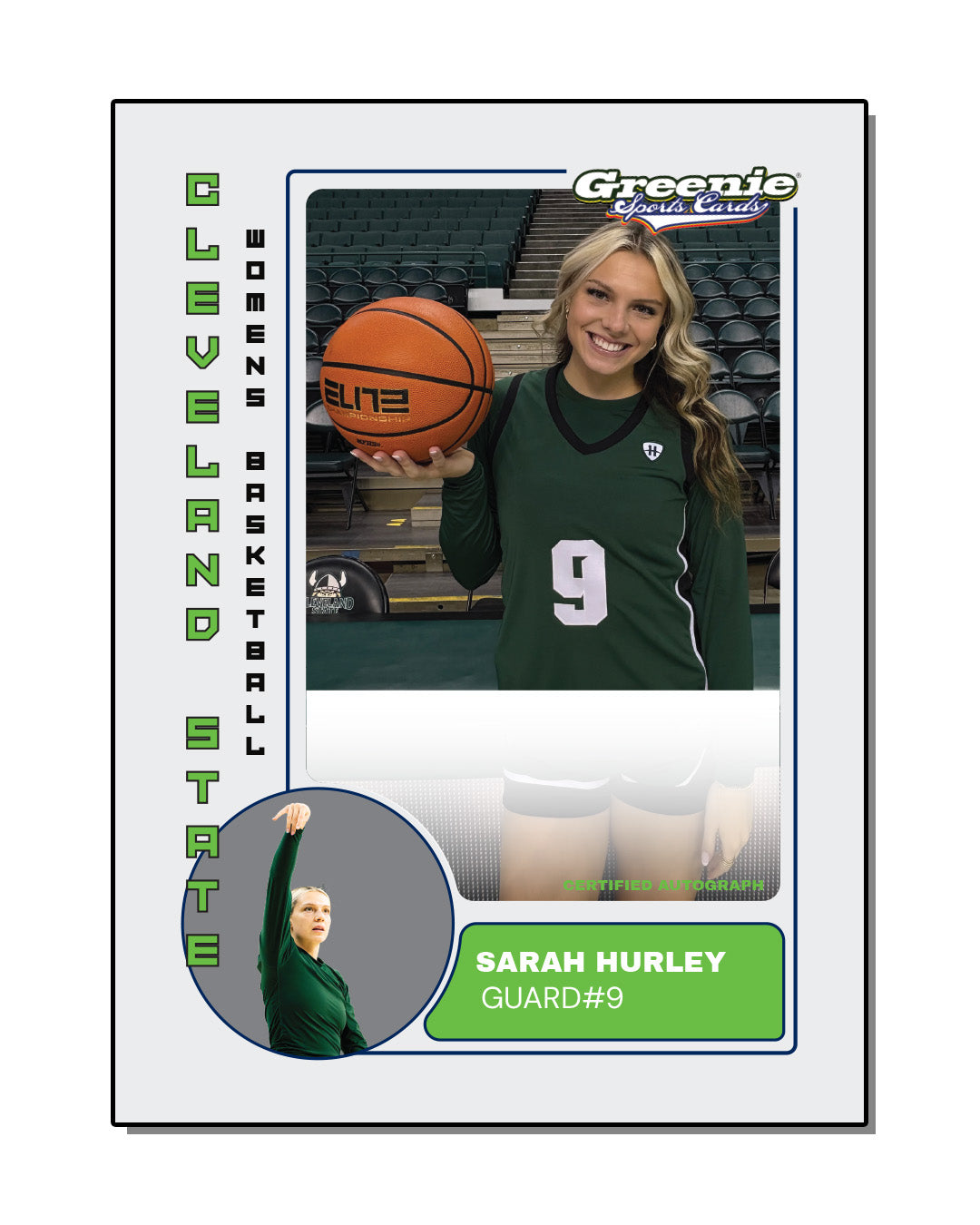 SARAH HURLEY Certified Autograph Trading Card 2025-26 Greenie Sports Cards NIL Trading Card PRESALE