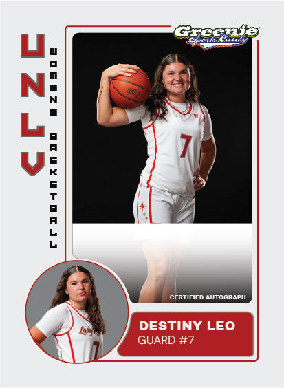 DESTINY LEO Certified Autograph Trading Card 2025-26 Greenie Sports Cards NIL Trading Card PRESALE