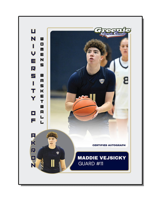 MADDIE VEJSICKY Certified Autograph Trading Card 2025-26 Greenie Sports Cards NIL Trading Card PRESALE