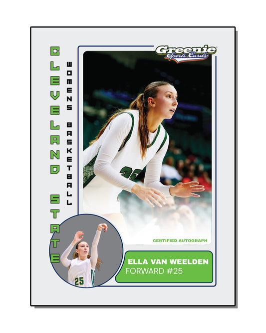 ELLA VAN WEELDEN Certified Autograph Trading Card 2025-26 Greenie Sports Cards NIL Trading Card PRESALE