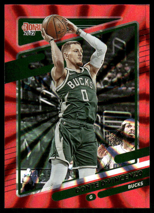 A39 DONTE DIVINCENZO 2021-22 DONRUSS RED LAZER 21/99 #94 BUCKS