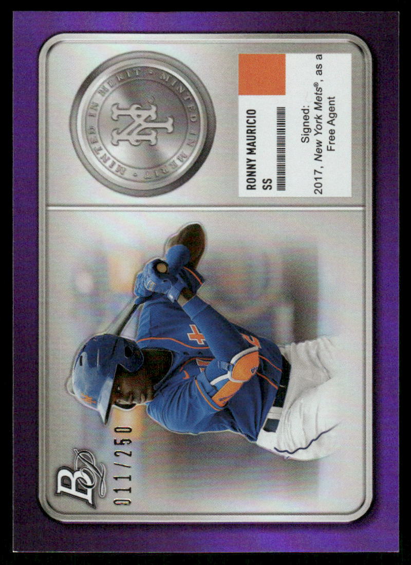 A42 RONNY MAURICIO 2022 BOWMAN PLATINUM MINTED IN MERIT 11/250 METS