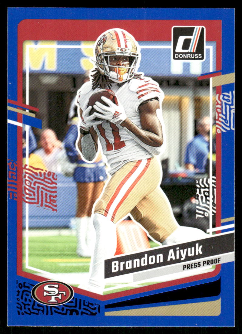 A50 BRANDON AIYUK 2023 DONRUSS BLUE PRESS PROOF #265 49ERS