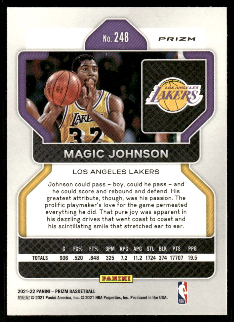 A53 MAGIC JOHNSON 2021-22 PRIZM RED ICE REFRACTOR #248 MAGIC