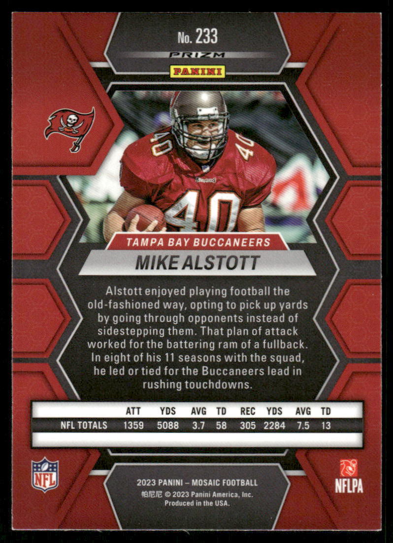 A54 MIKE ALSTOTT 2023 MOSAIC YELLOW REFRACTOR #233 BUCCANEERS