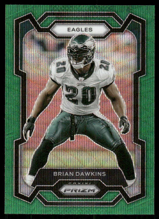 A55 BRIAN DAWKINS 2023 PRIZM GREEN WAVE REFRACTOR #241 EAGLES