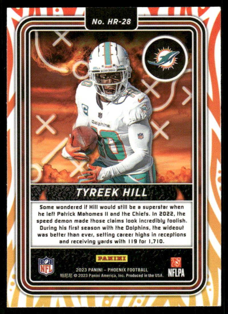 A56 TYREEK HILL 2023 PHOENIX HOT ROUTES PRIZM HR-18 DOLPHINS