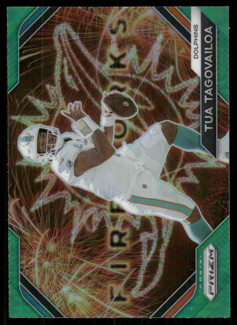 A62 TUA TAGOVAILOA 2023 PRIZM GREEN REFRACTOR FIREWORKS F-3 DOLPHINS