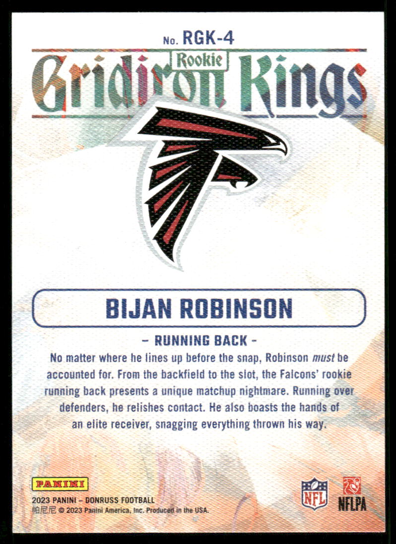 A70 BIJAN ROBINSON RC 2023 GRIDIRON KINGS RGK-4 FALCONS